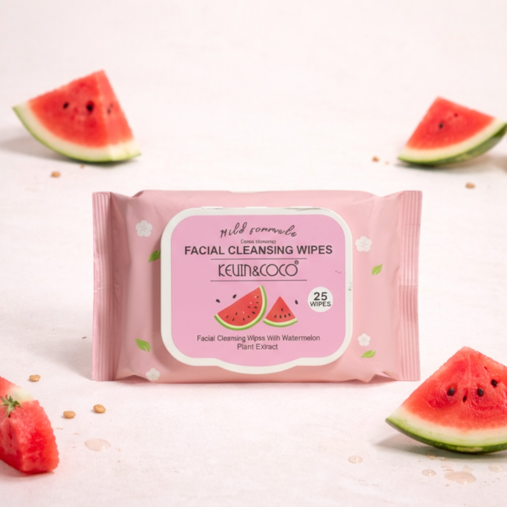 Lingettes Nettoyantes Visage à la Pastèque & Extraits de Plantes