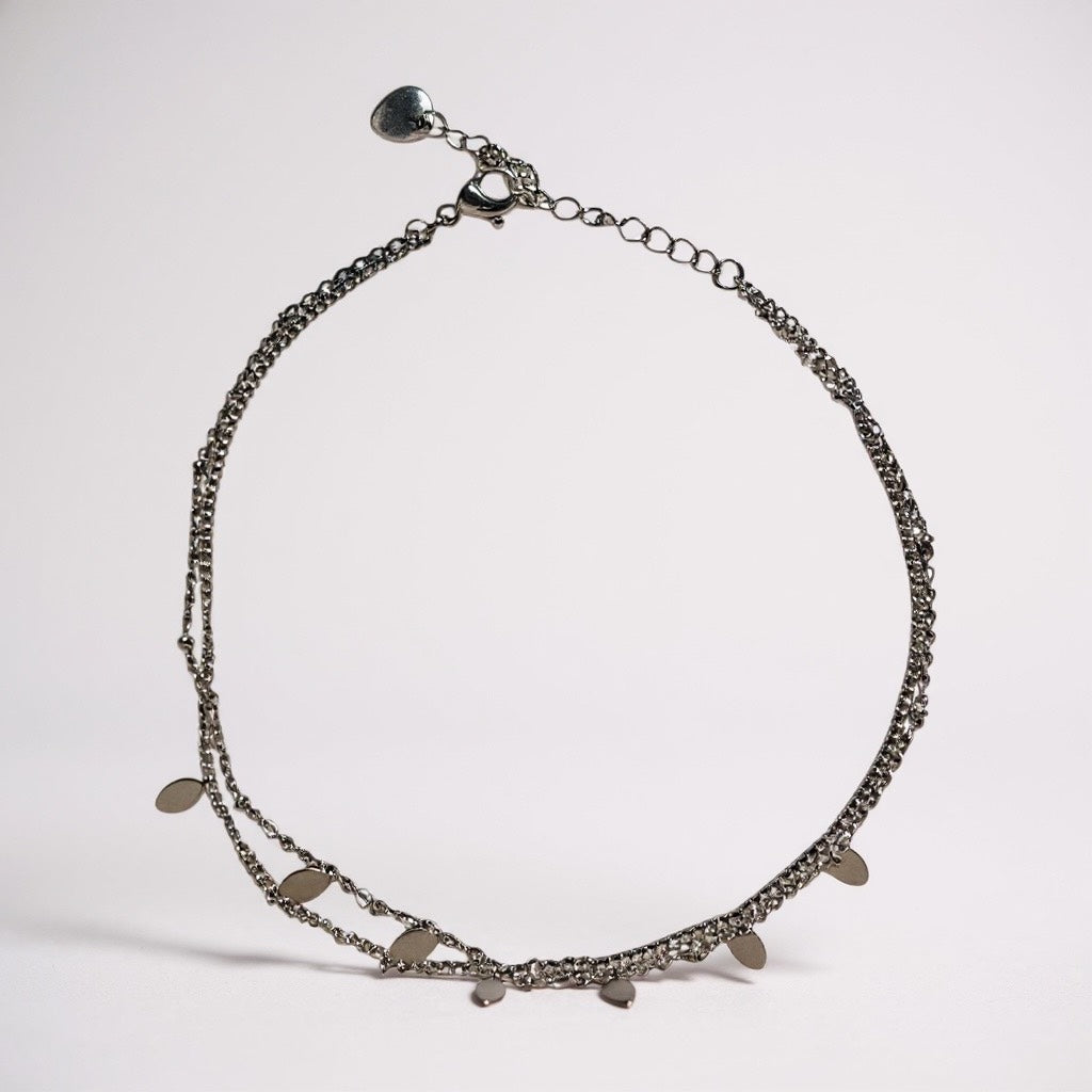 Chaîne de cheville double avec pampilles