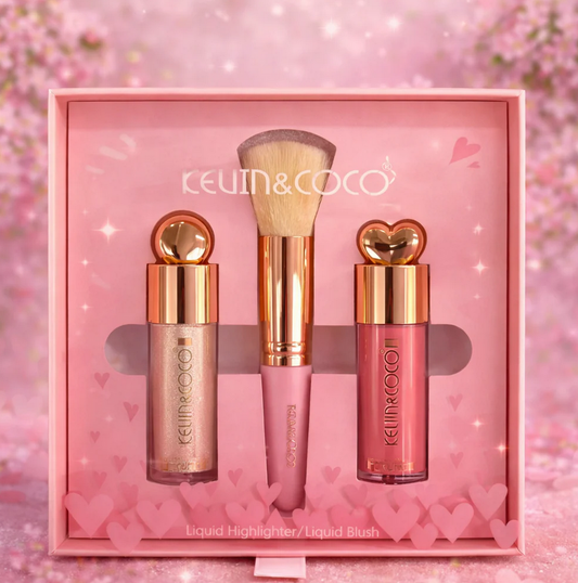 Coffret Highlighter Liquide & Blush Liquide avec Pinceau