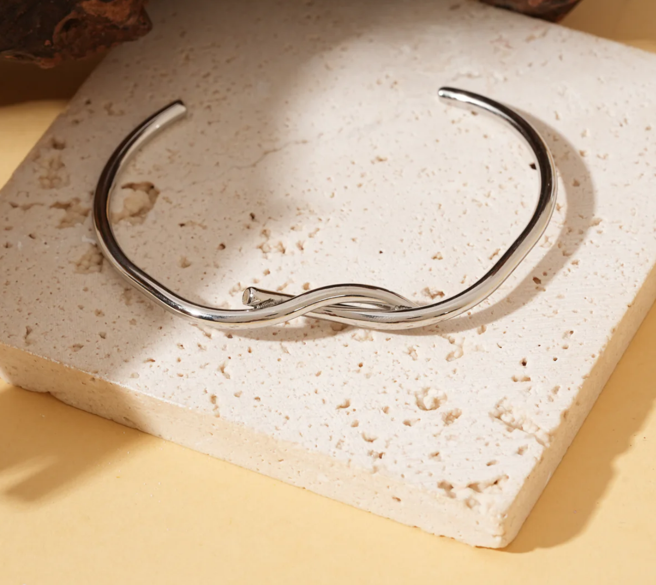 Bracelet Jonc Branches Entrelacées - Argenté