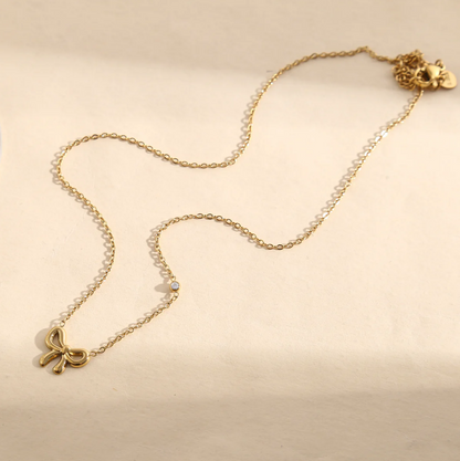 Collier Petit Nœud - Doré