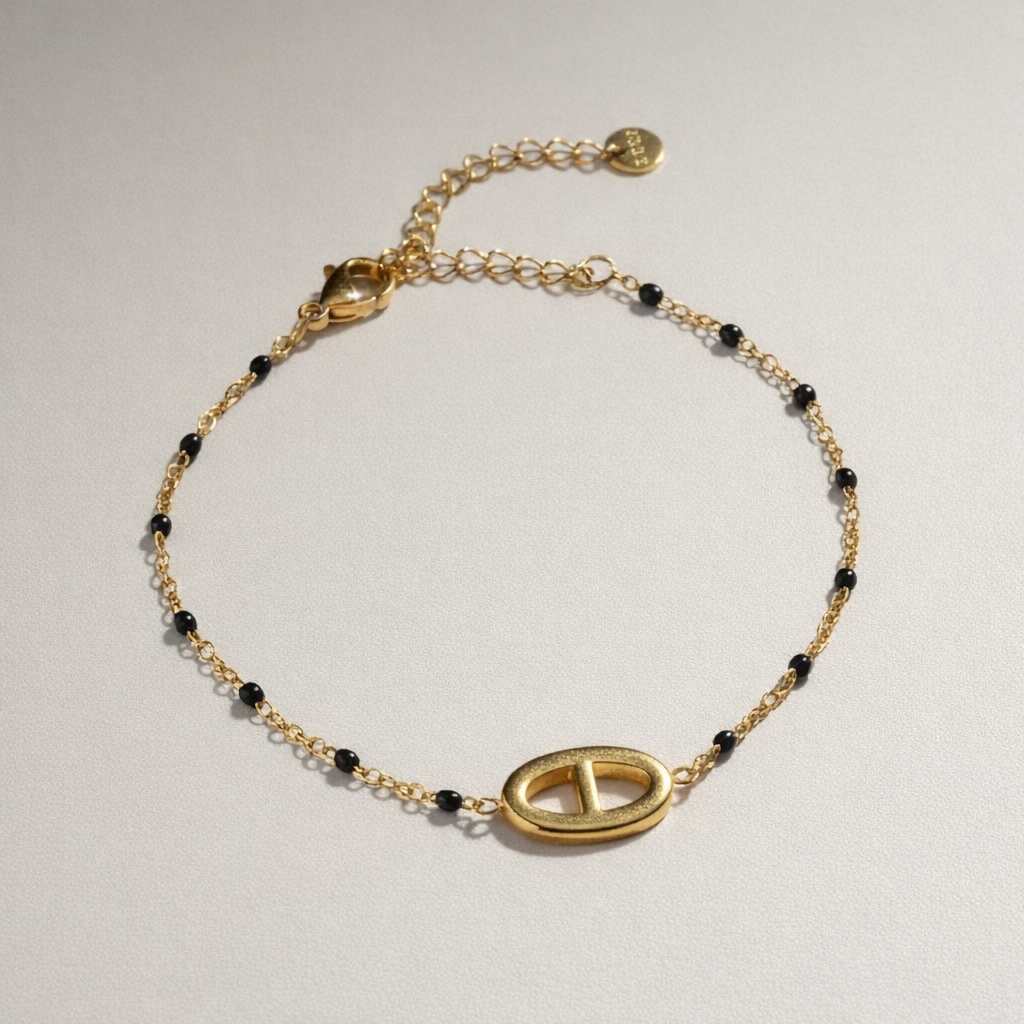 Bracelet Grain de Café Doré