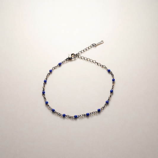 Bracelet Doré & Perles Violettes