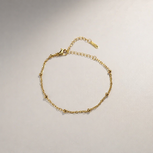 Bracelet Doré & Billes Dorées