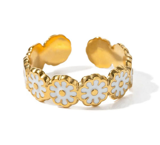 Bague dorĂ©e Couronne De Marguerites