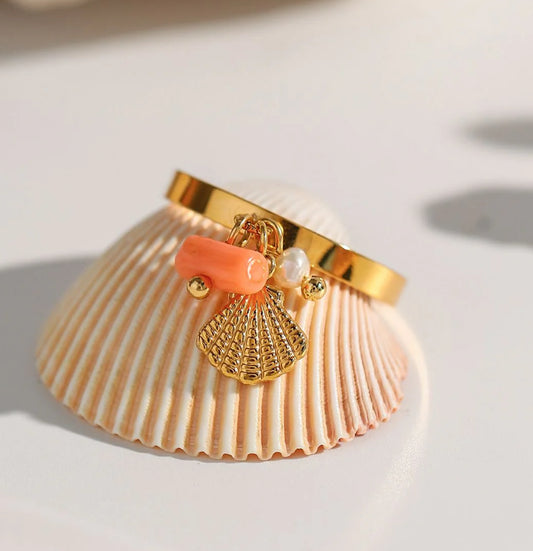 Bague charm's coquillage đ