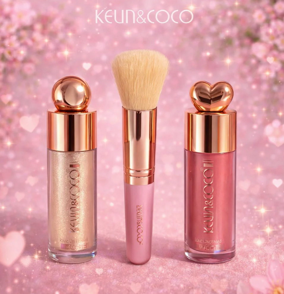 Coffret Highlighter Liquide & Blush Liquide avec Pinceau