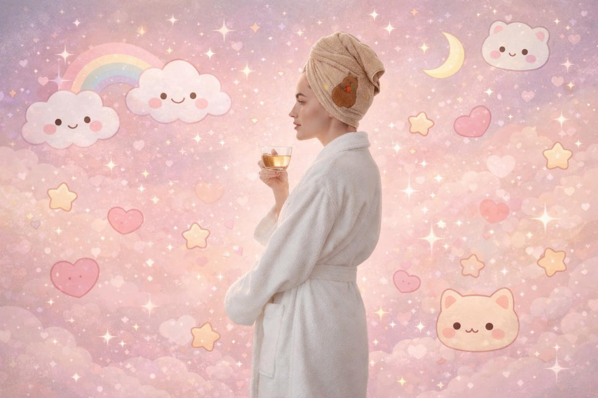 Serviette Cheveux Éponge Turban Capybara – Séchage Microfibre Ultra-Doux & Kawaii !